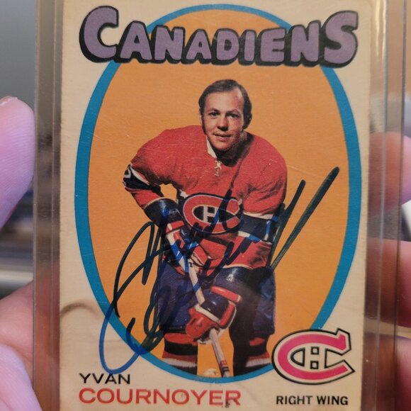 1971-72 OPC O-Pee-Chee EX Yvan Cournoyer #15 AUTOGRAPHED SIGNED Vintage Card - Picture 1 of 1